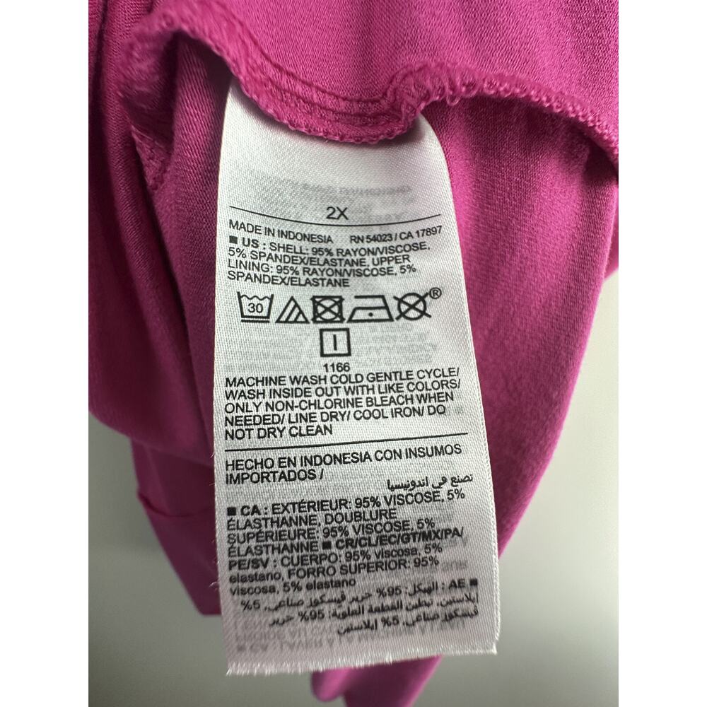 NWT Old Navy Fit & Flare Cami Midi Dress Polarized Pink Stretch Plus Size 2X - Picture 6 of 11